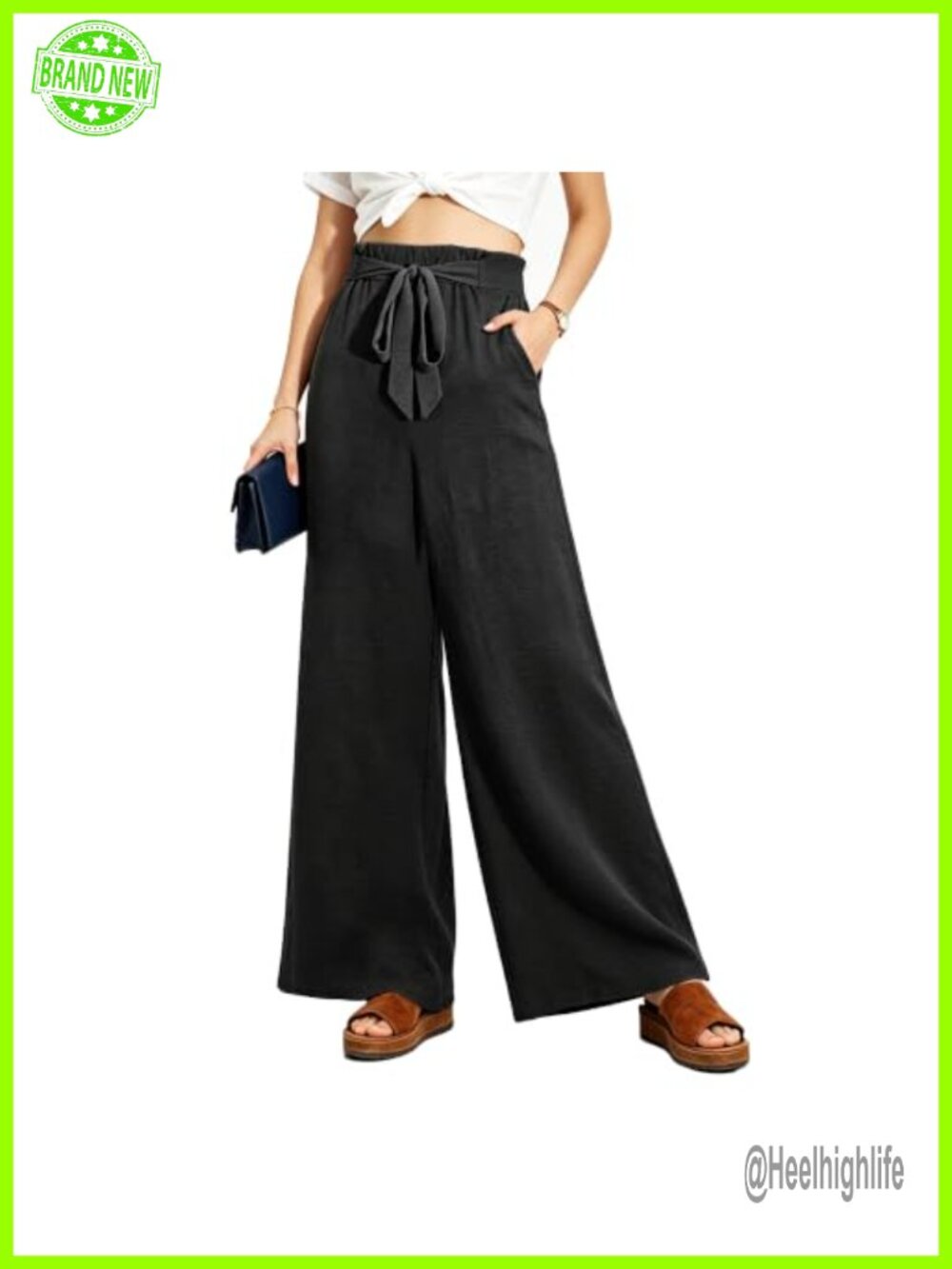 DIGIMAP Womens Wide Leg Palazzo Pants High Waist Flowy Trousers Pockets